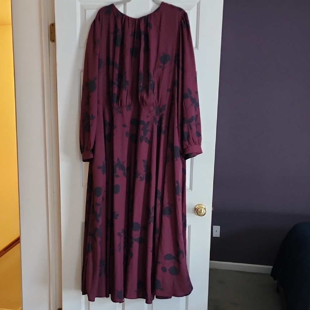 Elegant Plum Floral Dress